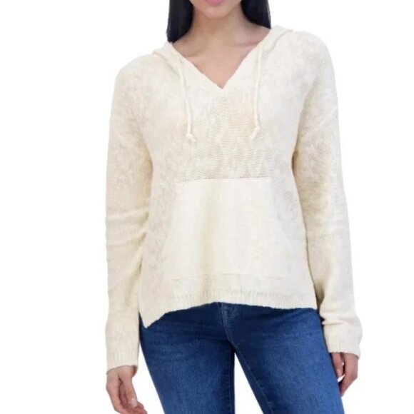 Lucky Brand Sweaters - Lucky Brand Women's Size Large Natural Pullover Baja Hoodie Sweater NWT